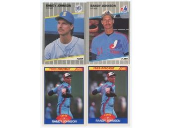 (4) 1989 Randy Johnson Rookie Cards