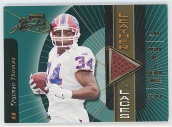2000 Absolute Leather & Lace Thurman Thomas Game Used Ball Relic /350