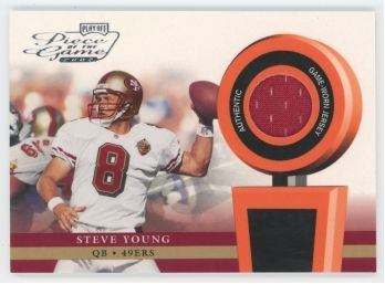 2002 Playoff Pieces Of The Game Steve Young Game Used Relic