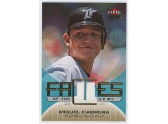 2007 Ultra Faces Of The Game Miguel Cabrera Game Used Relic With Pinstripe