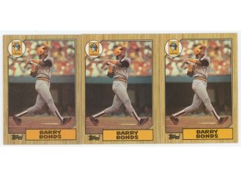 (3) 1987 Topps Barry Bonds Rookie Cards