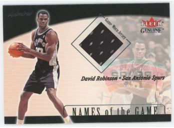 2001 Fleer Genuine Names Of The Game David Robinson Game Used Relic