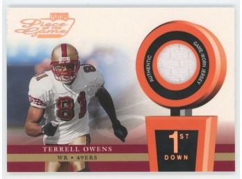 2002 Playoff Pieces Of The Game 1st Down Terrell Owens Game Used Relic /250