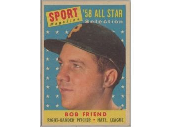 1958 Topps Bob Friend All Star