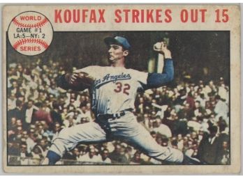 1964 Topps Sandy Koufax Strikes Out 15