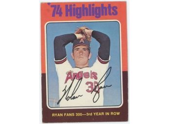 1975 Topps Nolan Ryan Highlights
