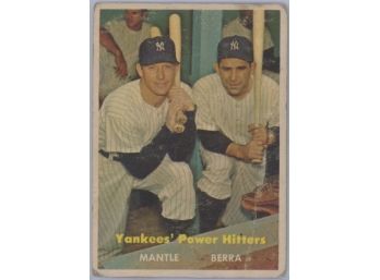 1957 Topps Mickey Mantle/ Yogi Berra Yankees Power Hitters