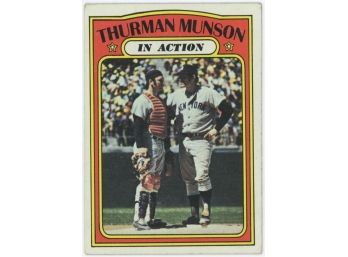 1972 Topps Thurman Munson In Action