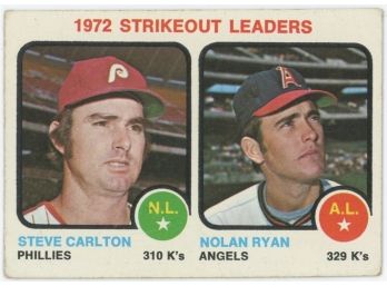 1973 Topps Strikeout Leaders With Nolan Ryan/ Steve Carlton