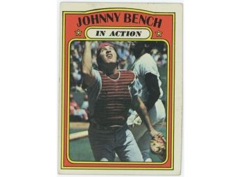 1972 Topps Johnny Bench In Action