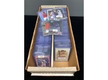 Two Row Shoe Box Full Of Modern Baseball Cards With Rookies