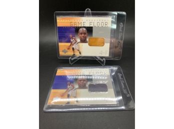 Lot Of (2) 2000 Upper Deck Game Floor Chris Webber Game Used Relics