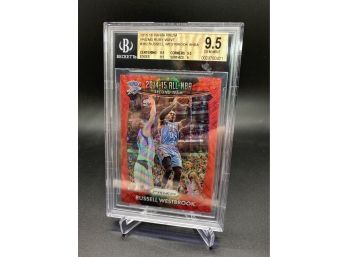 2015 Prizm Ruby Wave Russell Westbrook Serial Numbered Out Of 350 Graded BGS 9.5