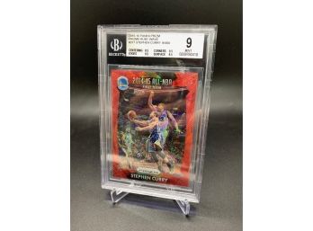 2015 Prizm Ruby Wave Stephen Curry Serial Numbered Out Of 350 Graded BGS 9