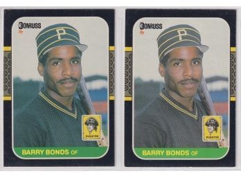 (2) 1987 Donruss Barry Bonds Rookie Cards