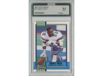 1990 Topps Traded Emmitt Smith Rookie AGS 9