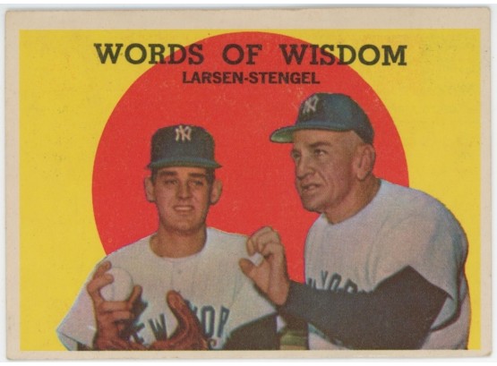 1959 Topps Words Of Wisdom - Larsen & Stengel