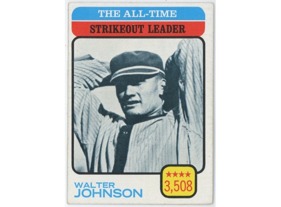 1973 Topps All-Time Strikeout Leader Walter Johnson