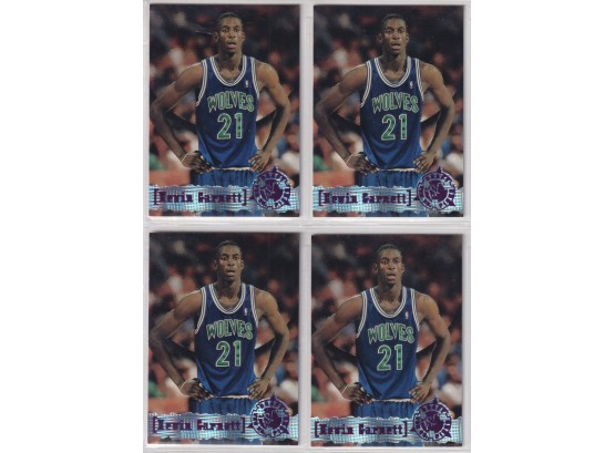 Lot Of (4) 1996 Topps Stadium Club Kevin Garnett 1995-96 NBA Draft Pick