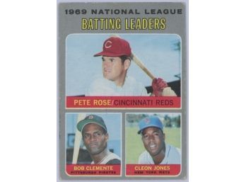 1970 Topps 1969 NL Batting Leaders - Pete Rose, Bob Clemente, Cleon Jones