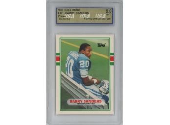 1989 Topps Traded #83T Barry Sanders Rookie USA Sports Graded 9.0 Mint