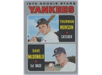 1970 Topps Rookie Stars Yankees - Thurman Munson & Dave MCDonald