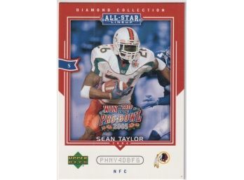 2004 Upper Deck Diamond Collection All-Star Lineup Sean Taylor Rookie