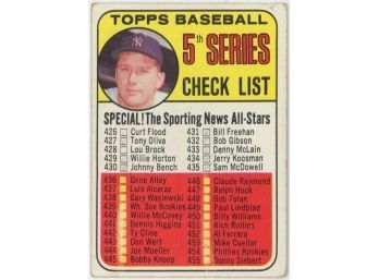1969 Topps Baseball 5th Series Checklist