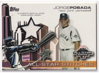 2003 Topps Jorge Pasada All-Star Game Worn Jersey All-Star Stitches Memorabilia Card