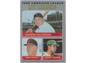 1970 Topps 1969 AL RBI Leaders - Harmon Killebrew, Boog Powell, Reggie Jackson
