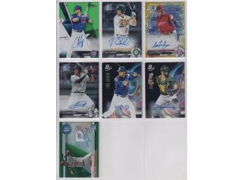 Lot Of (7) Autographed Baseball Cards
