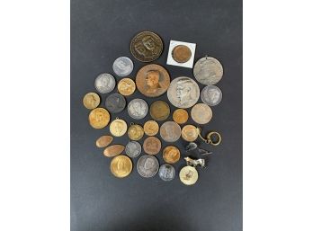 Lot Of Political Keychains And Coins