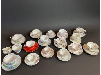Large Assortment Of Antique Teacups And Saucers