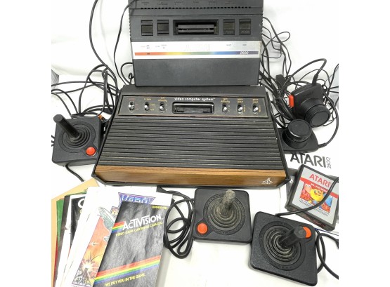 Vintage Atari Lot With Ms. Pacman Game And Literature - Untested - See Description For Details
