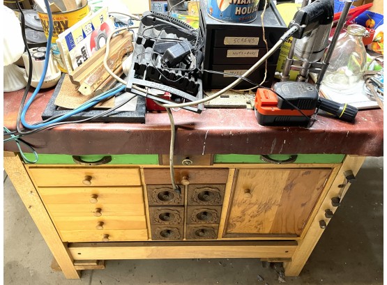 Vintage Workbench With Contents - See Description For Details