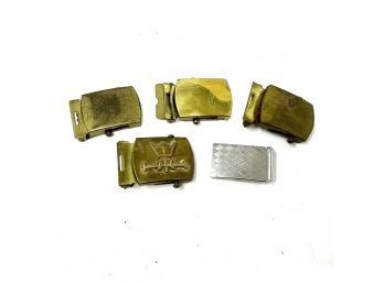 Collection Of Belt Buckles Including Some Brass Buckles