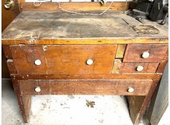 Vintage Workbench With 4 Drawers. See Description For Details