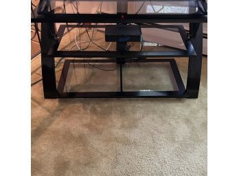 Contemporary Three Tiered TV Stand With Glass