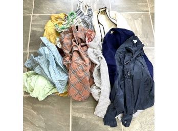Vintage Men's Tops Lot With Sweaters, Button Ups, Tanks And More Spanning The Decades
