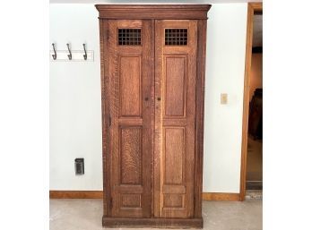 Antique Oak Entry Cabinet / Storage Cabinet