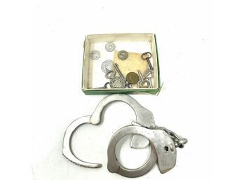 Lot Of Vintage Handcuffs And Trinkets