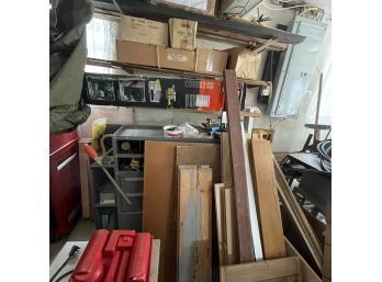 Contents Of Large Storage Cabinet And Scrap Wood - Includes All Pictured - See Description