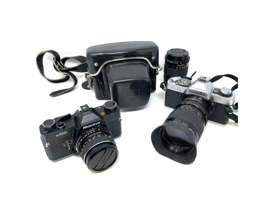 Camera Lot Includes Minolta XG-1 & Mamiya NC1000 - Untested