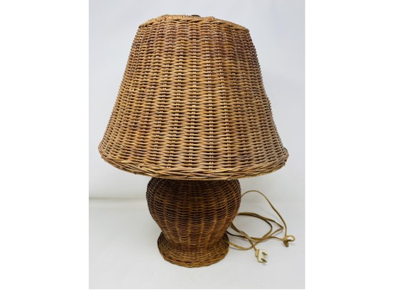 Vintage Wicker Table Lamp