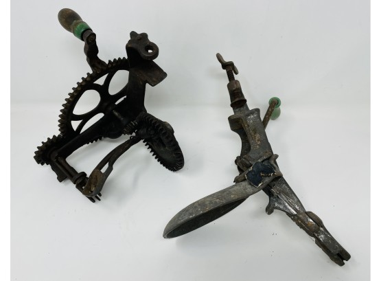 Lot Of Antique Apple Peelers And Cherry Pitter