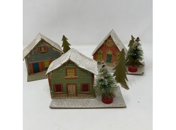 Collection Of Vintage Putz Houses (2)
