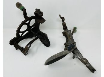 Lot Of Antique Apple Peelers And Cherry Pitter