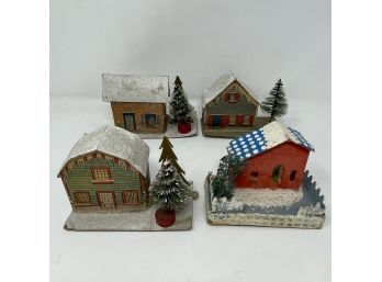 Collection Of Vintage Putz Houses (1)
