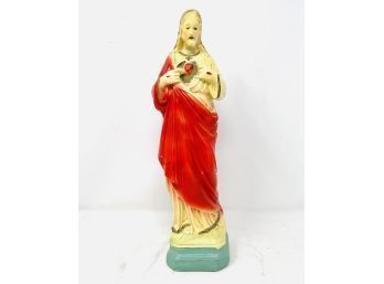 Vintage Chalkware Religious Statue - Some Paint Loss As Pictured