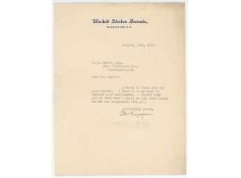 1922 Letter From Senate